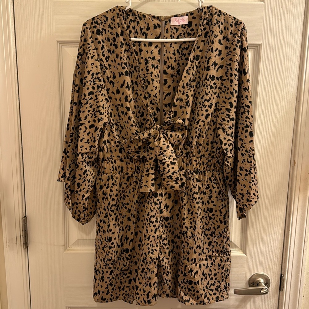 Pink Lily Cheetah Romper